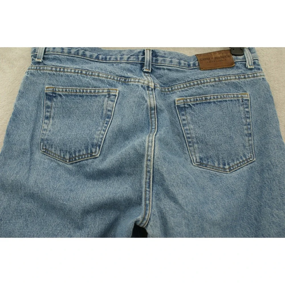 VTG Lauren Jeans Co Green Label High Rise Tapered Mom Jeans Light Wash Size 16